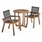 Contemporary Home Living 3pc Brown and Black Contemporary Outdoor Patio Bistro Set 33.5"